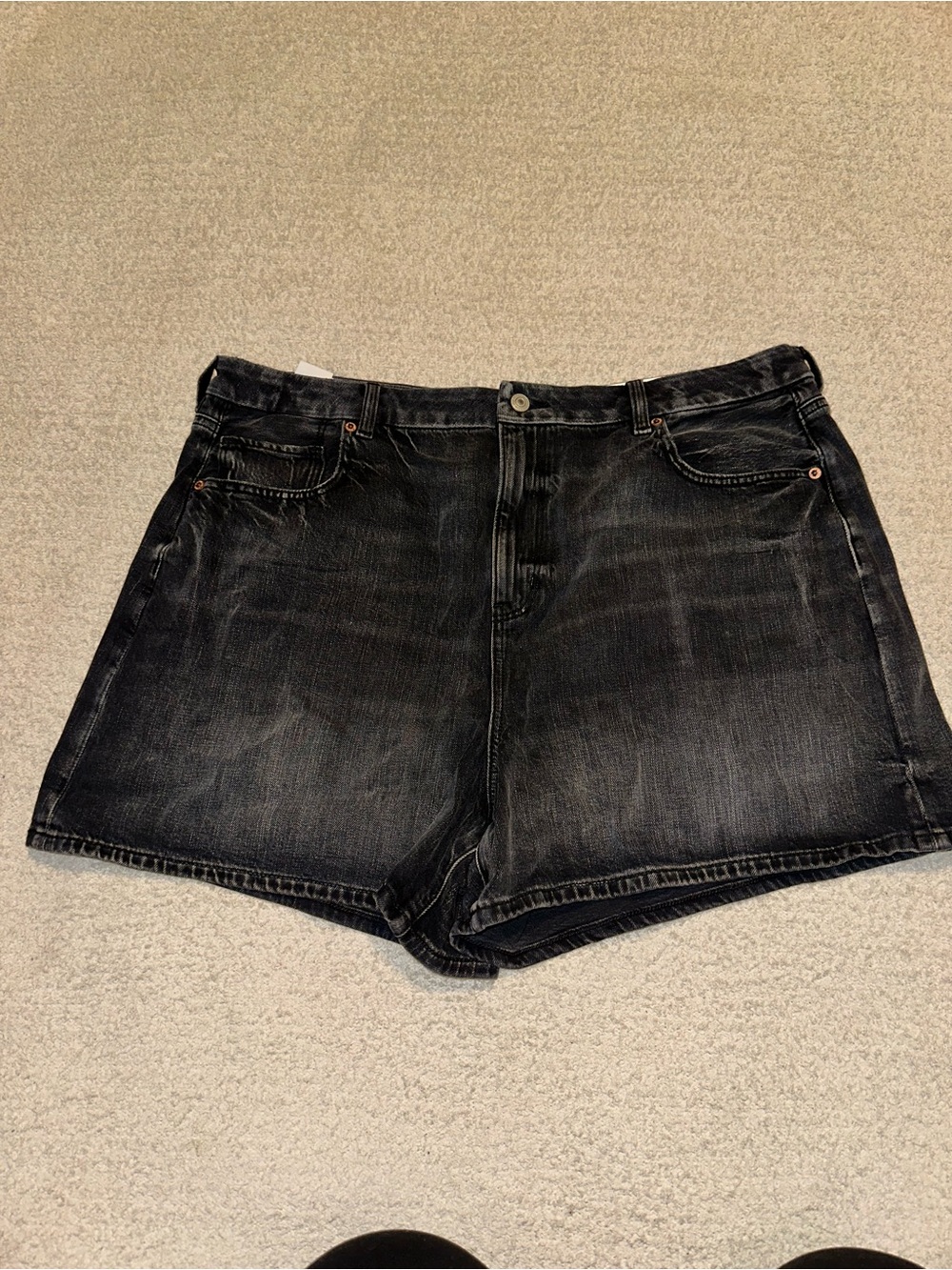American Eagle Outfitters Black Washed High-Rise Jean Shorts
